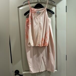 Red HautePink and Cream Sleeveless top and skirt medium